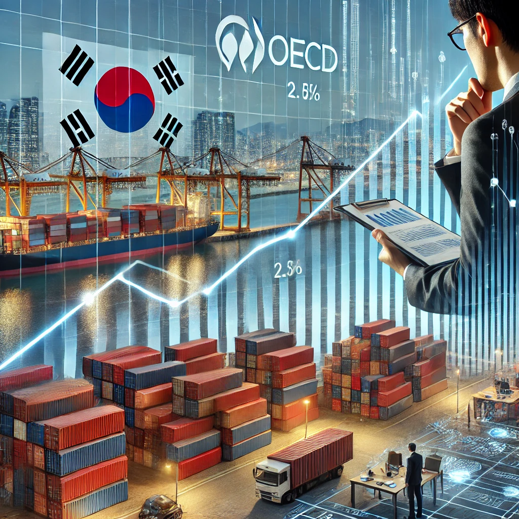 OECD, 올해 한국 경제 성장률 전망 2.5%로 하향 조정